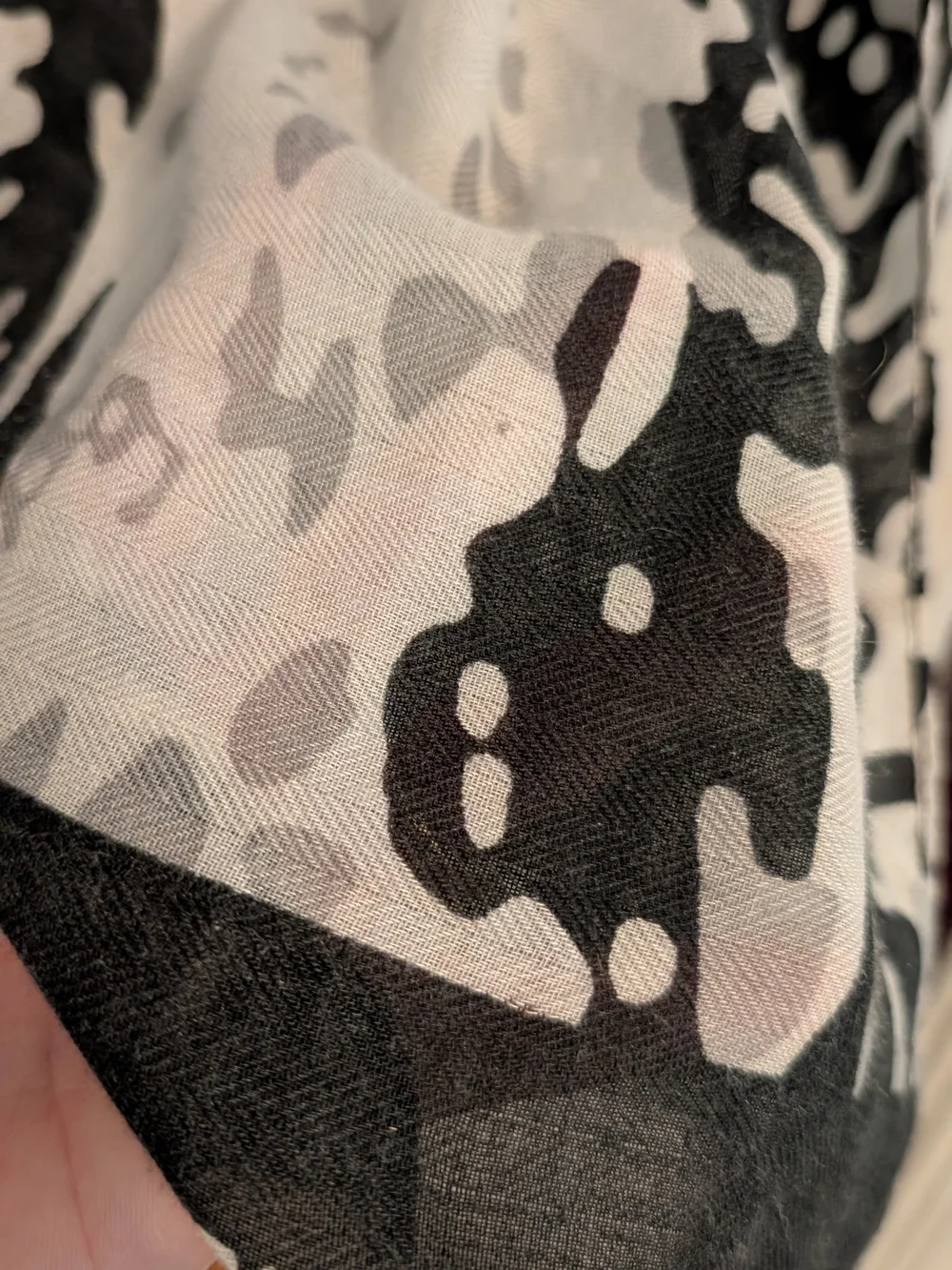 Studio Black and White Abstract Print Scarf Wrap
